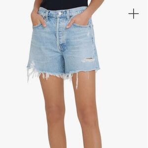 AGOLDE Parker Long High Waist Cutoff Denim shorts